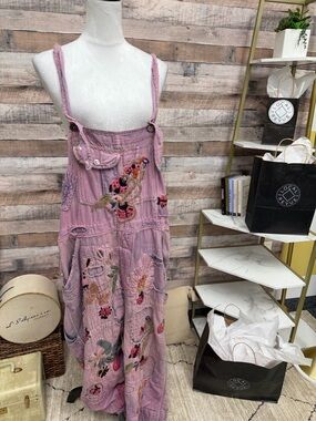 Magnolia Pearl Pink Ladybug Overalls